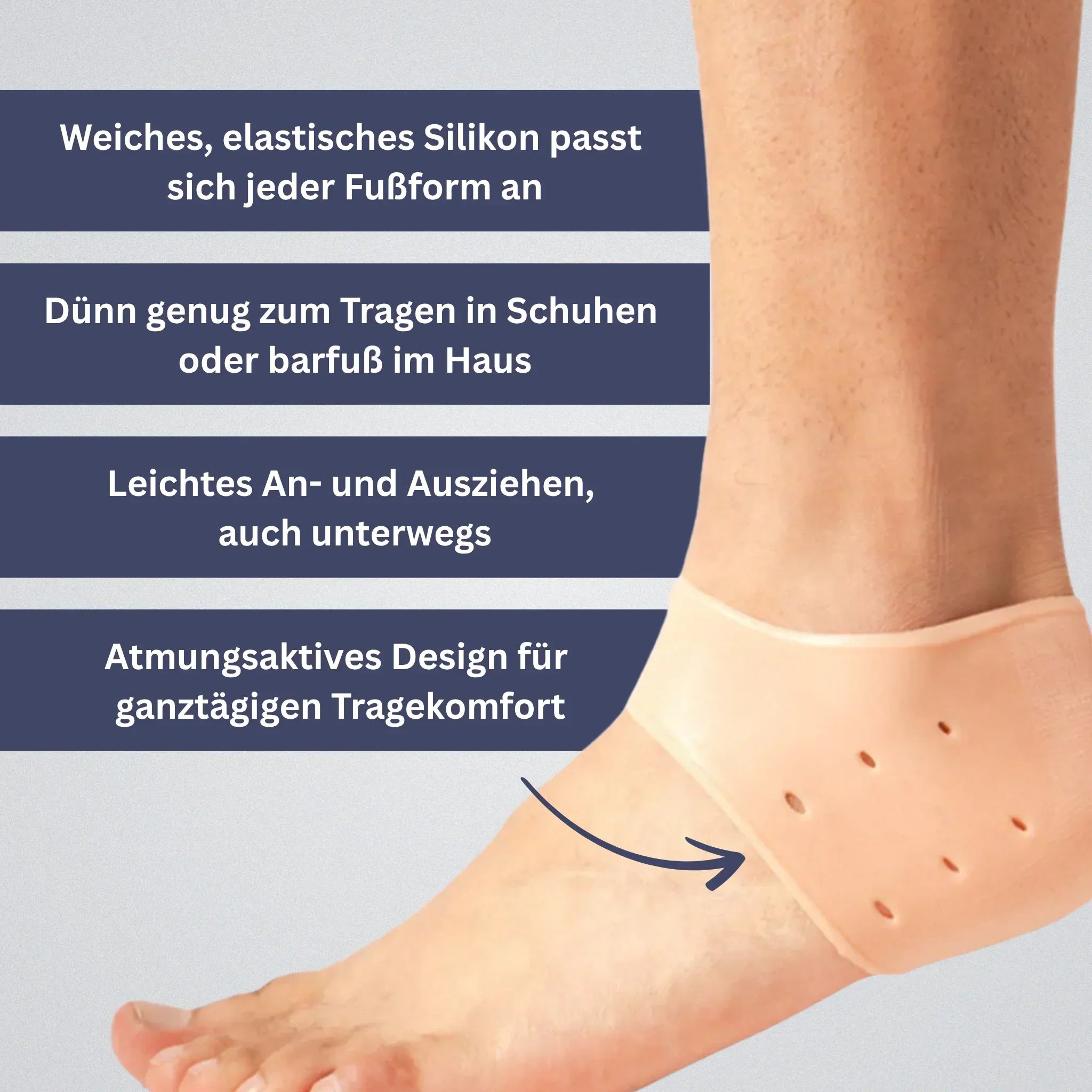 SilkProtect Reusable Silicone Heel Socks