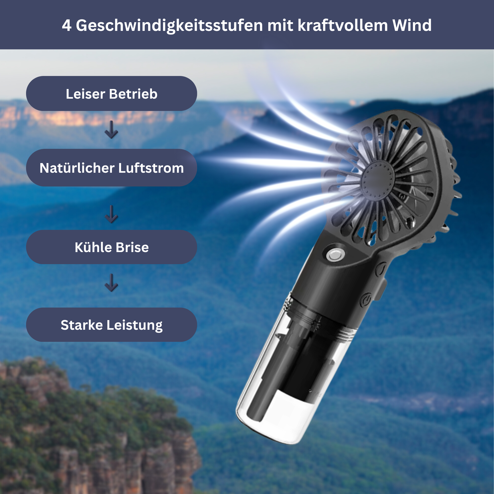 Portable Handheld Fan with Water Spray