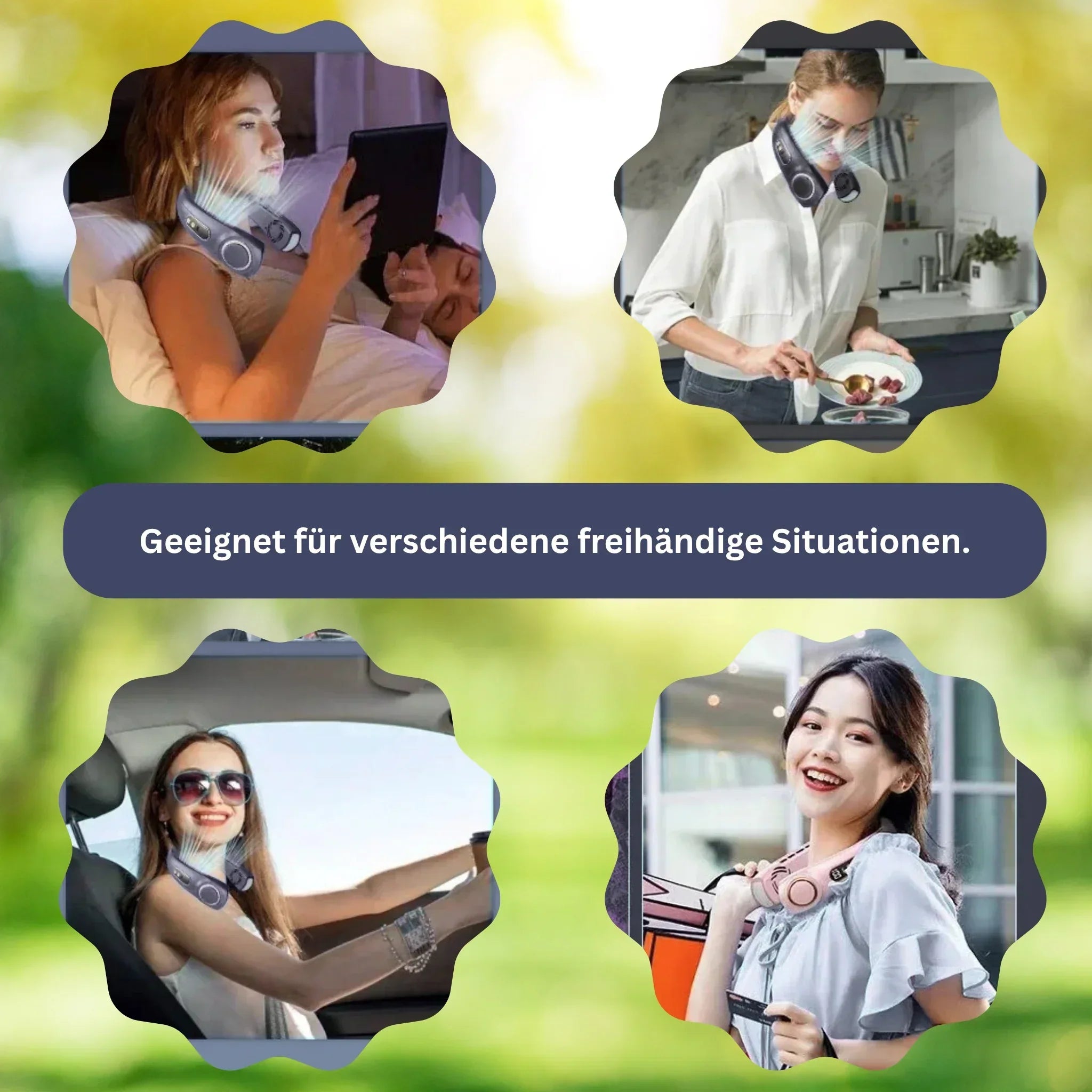 Portable Neck Fan with LED Cool Plates